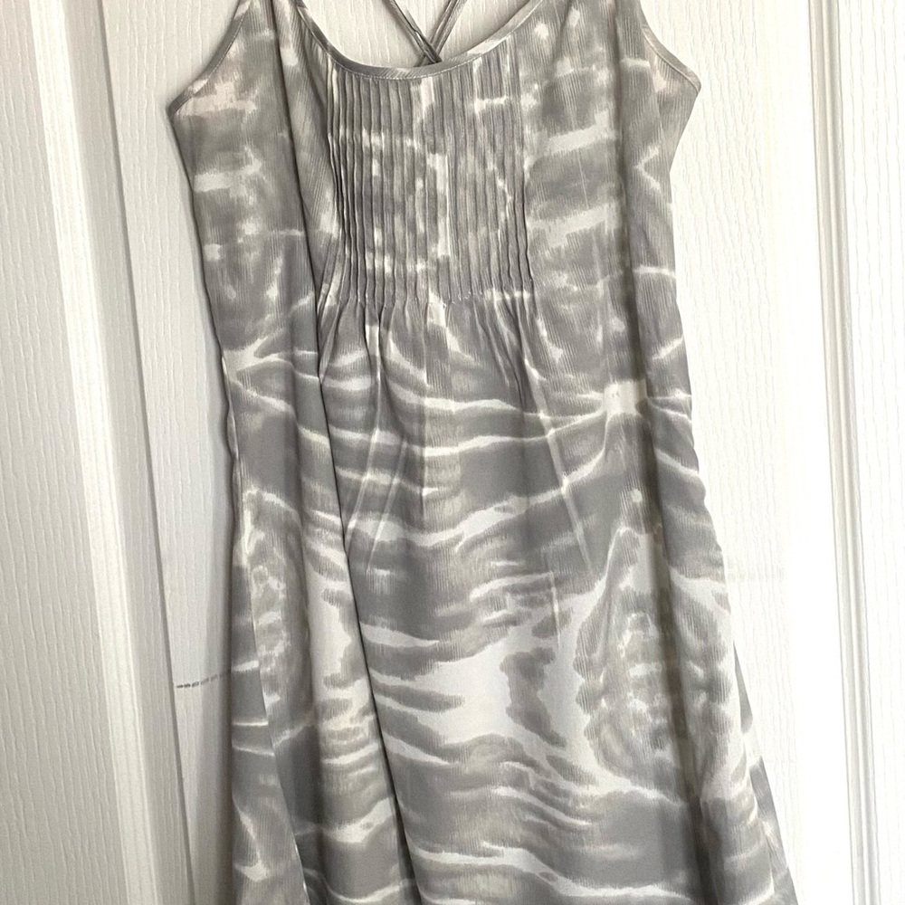 New HURLEY Womens Dress Grey & White Crossback, Sz L